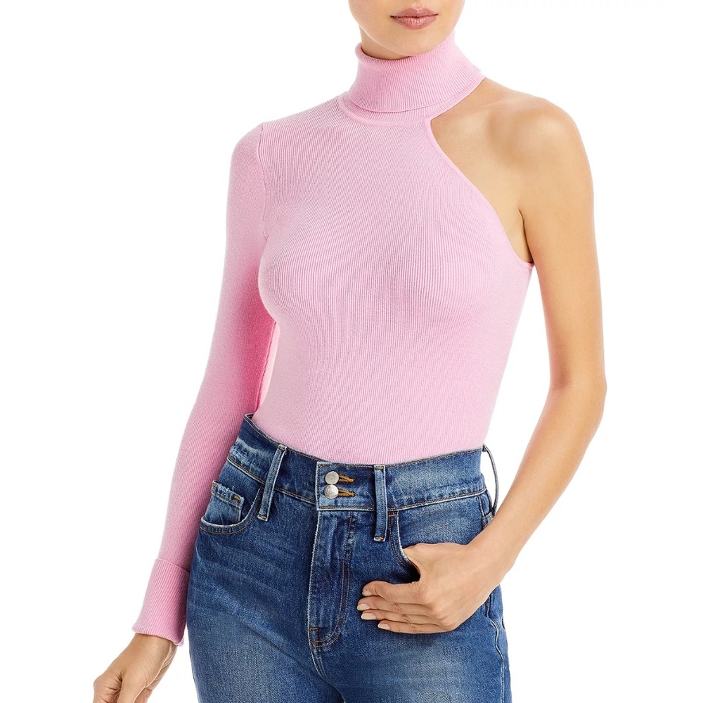 Bardot Assymetric pink turtle neck